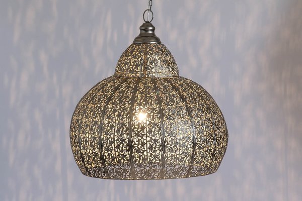 Lámpara árabe calada en plata