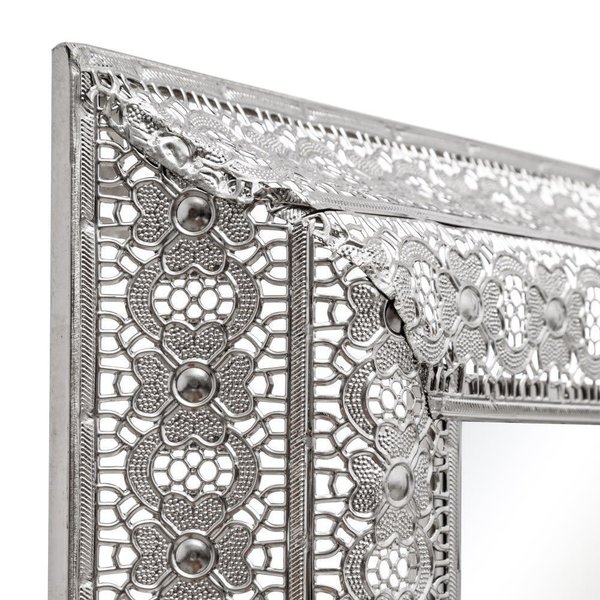 Espejo plata metal arabesco