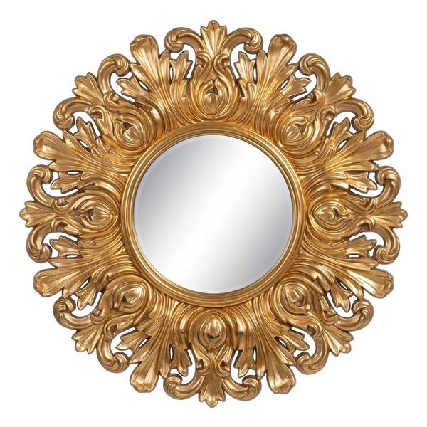 Espejo  oro  redondo tallado