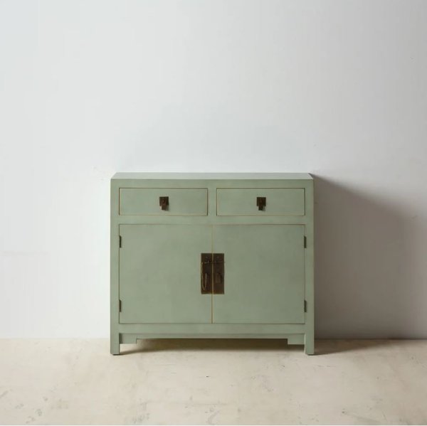 Mueble recibidor verde menta de dos puertas