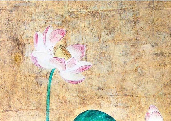 Cuadros motivo japonés  con flores y tallos