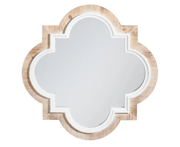 Espejo blanco-natural madera