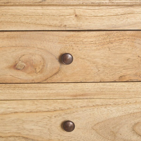 mesilla madera natural dos cajones.