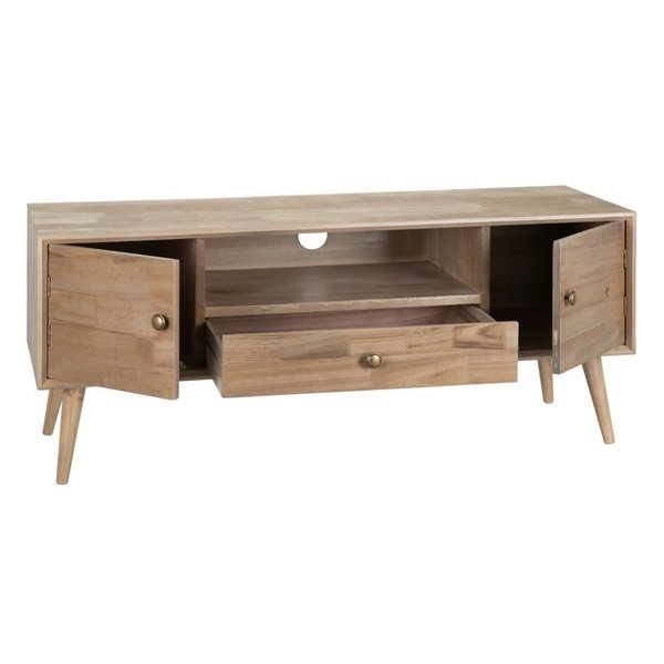 Mueble tv pequeño madera natural con patas