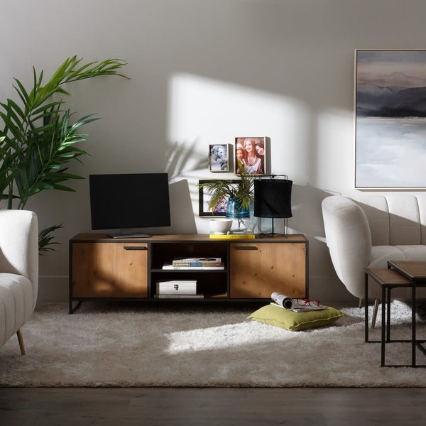 Mueble tv madera industrial natural