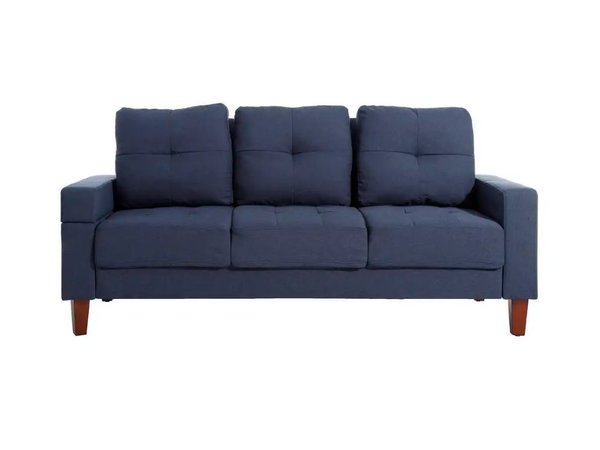 sofá cama diseño tres plazas azul