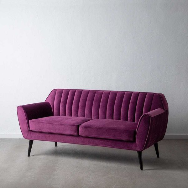 sofá 2 plazas terciopelo púrpura