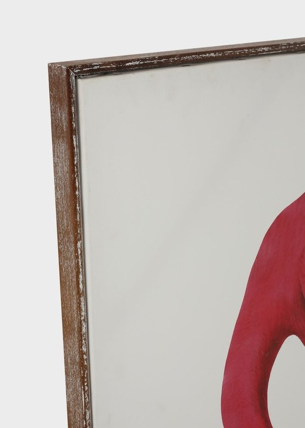 Lienzo impreso sobre bastidor de madera con motivo de flamenco rojo