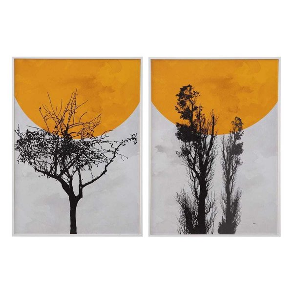 Pareja de cuadros impresión árbol amarillo