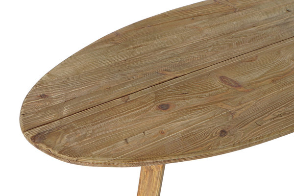 mesa centro madera ovalada