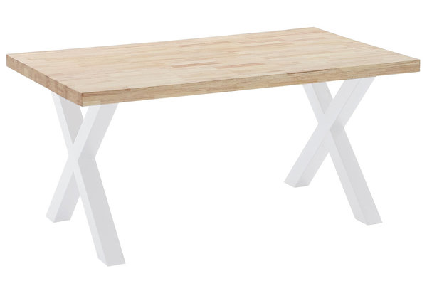 mesa comedor blanca y madera