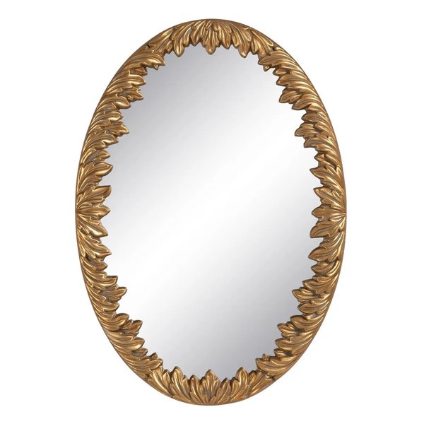 Espejo ovalado  dorado hojas