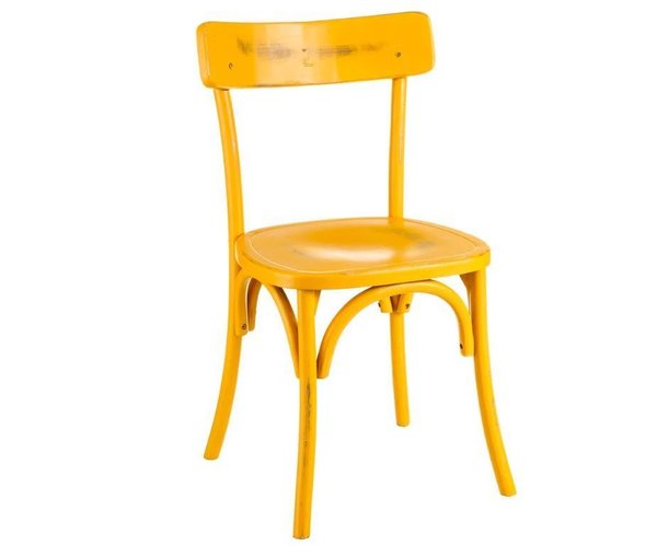 silla amarilla madera