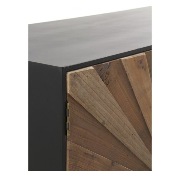 mueble tv natural estructura metal y puertas madera reciclada