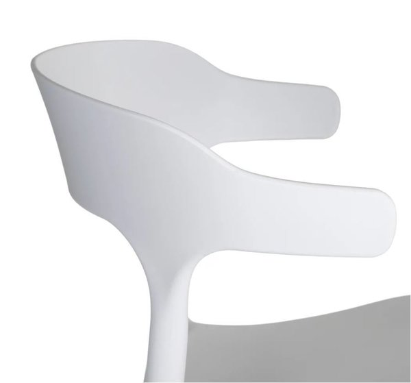 silla polipropileno curva en beige o blanco .