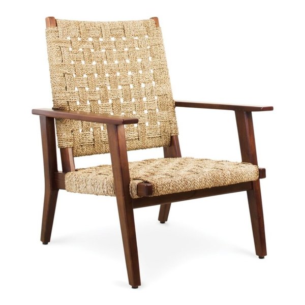 sillón de fibra vegetal y madera